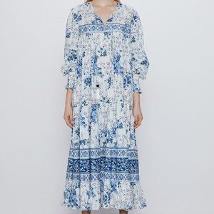 NWT Zara long print dress